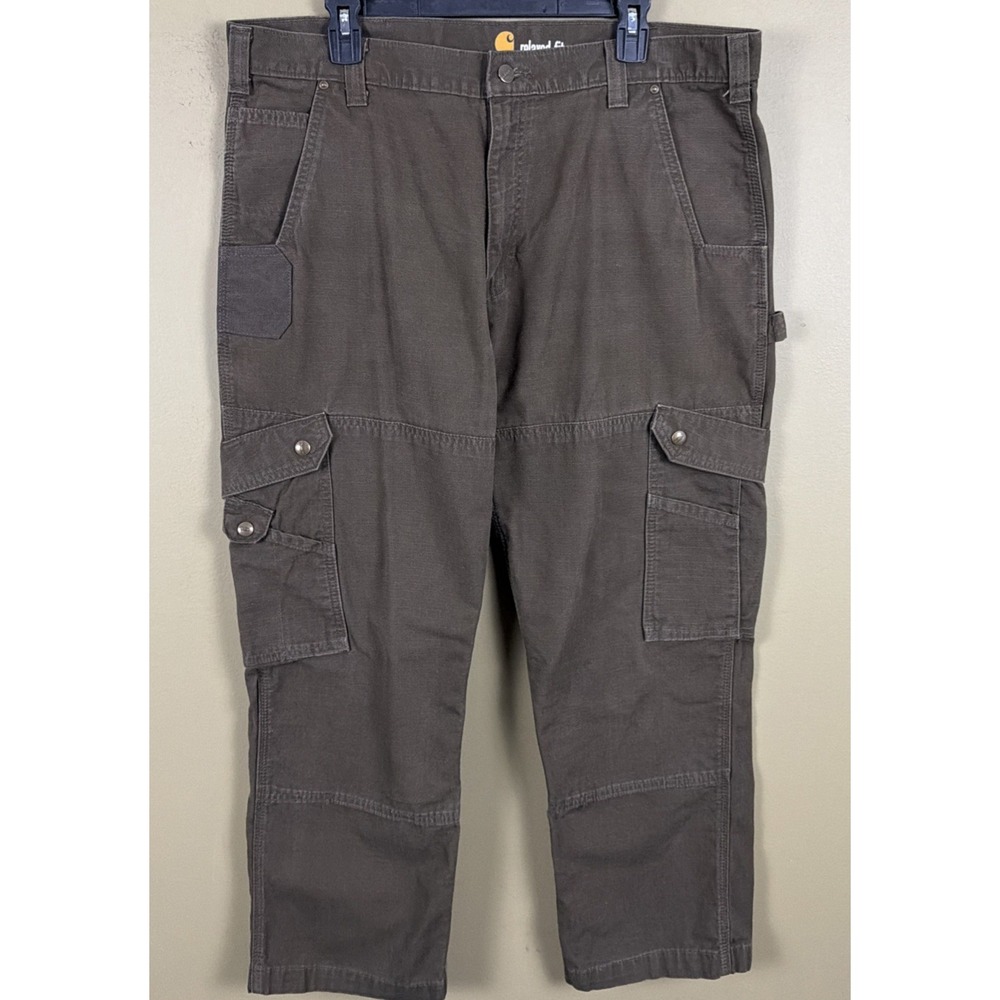 Vtg Carhartt B342 DFE Dark Coffee Ripstop Cargo Pants 38x30 Faded Brown Gorpcore